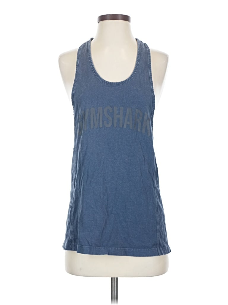 Pre-owned Gymshark Tank Top Blue Halter Neckline Tops