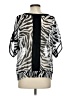 Cache 100% Polyester Silver Short Sleeve Blouse Size S - photo 2