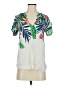 Old Navy 100% Viscose Tropical White Short Sleeve Blouse Size S - photo 1