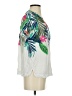 Old Navy 100% Viscose Tropical White Short Sleeve Blouse Size S - photo 4