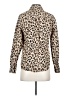 J.Crew 100% Cotton Animal Print Tan Ivory Long Sleeve Button-Down Shirt Size 4 - photo 2