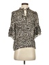 Acrobat 100% Silk Animal Print Ivory 3/4 Sleeve Silk Top Size XS - photo 1