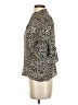 Acrobat 100% Silk Animal Print Ivory 3/4 Sleeve Silk Top Size XS - photo 5