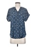 Maurices 100% Polyester Paisley Blue Short Sleeve Blouse Size XS - photo 1
