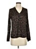 Banana Republic 100% Polyester Animal Print Brown Long Sleeve Blouse Size XS - photo 1