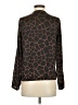 Banana Republic 100% Polyester Animal Print Brown Long Sleeve Blouse Size XS - photo 2