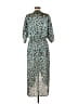 Lezat 100% Polyester Print Blue Casual Dress Size M - photo 2