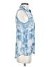 Angie 100% Rayon Tie-dye Blue Sleeveless Button-Down Shirt Size S - photo 4