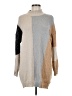 Blu Pepper Color Block Tan Turtleneck Sweater Size M - photo 1