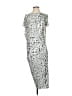 Helmut Lang Graphic Silver Cocktail Dress Size P (petite) - photo 1