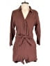 Lush 100% Cotton Brown Romper Size S - photo 1