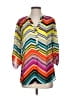 Glance 100% Polyester Chevron-herringbone Orange 3/4 Sleeve Blouse Size S - photo 1