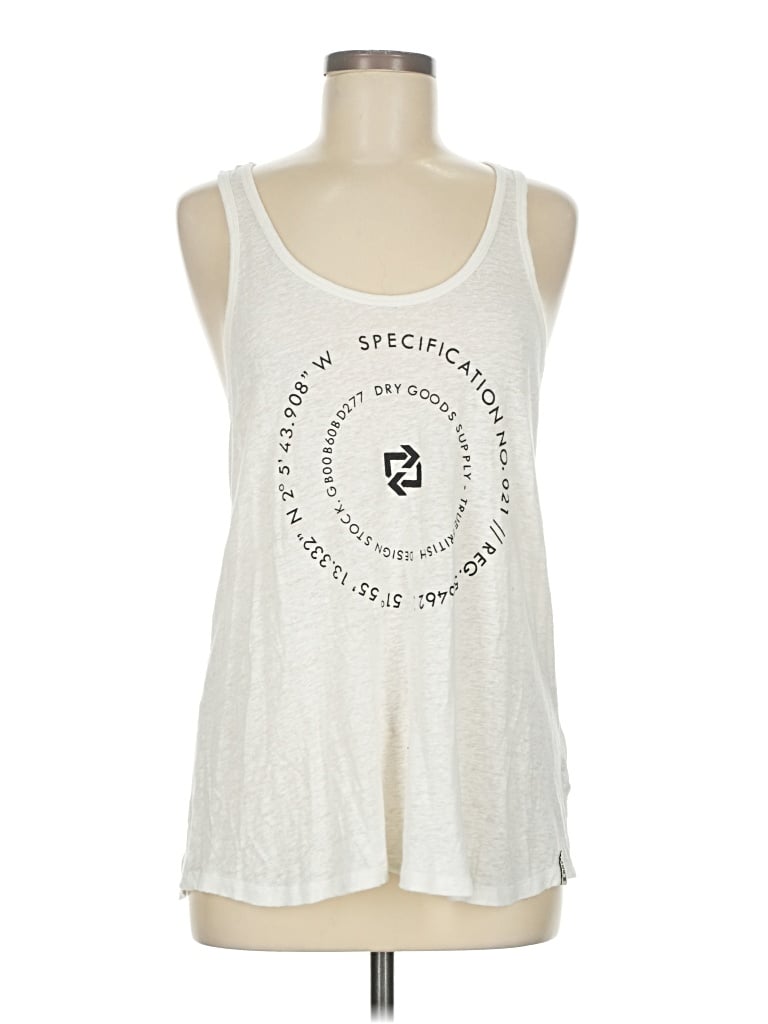 Pre-owned Superdry Tank Top White Halter Neckline Tops