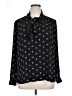 Ann Taylor LOFT 100% Polyester Graphic Black Long Sleeve Blouse Size XL - photo 1