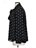 Ann Taylor LOFT 100% Polyester Graphic Black Long Sleeve Blouse Size XL - photo 5