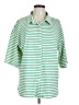 Unbranded Stripes Green Short Sleeve Blouse Size L - photo 1