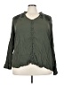 Torrid 100% Rayon Green Long Sleeve Blouse Size 3X Plus (3) - photo 1