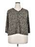 Dialogue Animal Print Brown 3/4 Sleeve Blouse Size 3X - photo 1