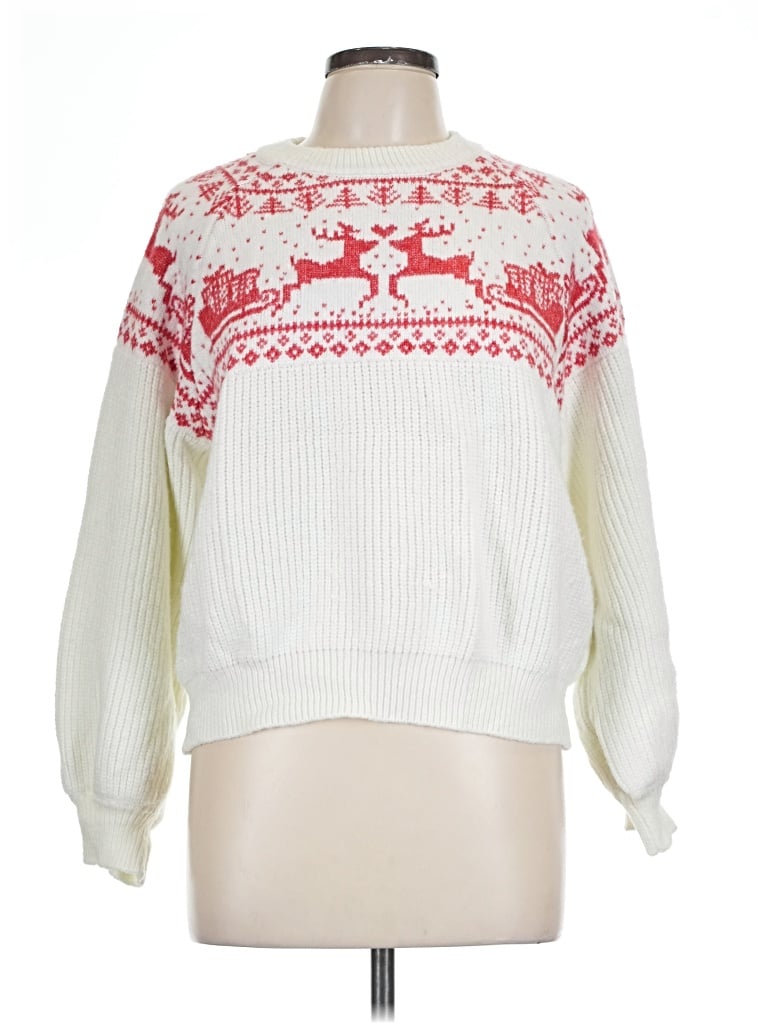 Pre-owned Forever 21 Pullover Sweater In White