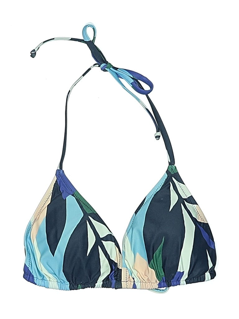 Pre-owned Lively Swimsuit Top Blue Print Pattern Swimwear