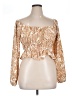 WAYF 100% Polyester Gold 3/4 Sleeve Blouse Size 8 - photo 1