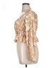 WAYF 100% Polyester Gold 3/4 Sleeve Blouse Size 8 - photo 5