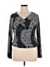 Worthington Metallic Silver Long Sleeve Blouse Size XL - photo 1