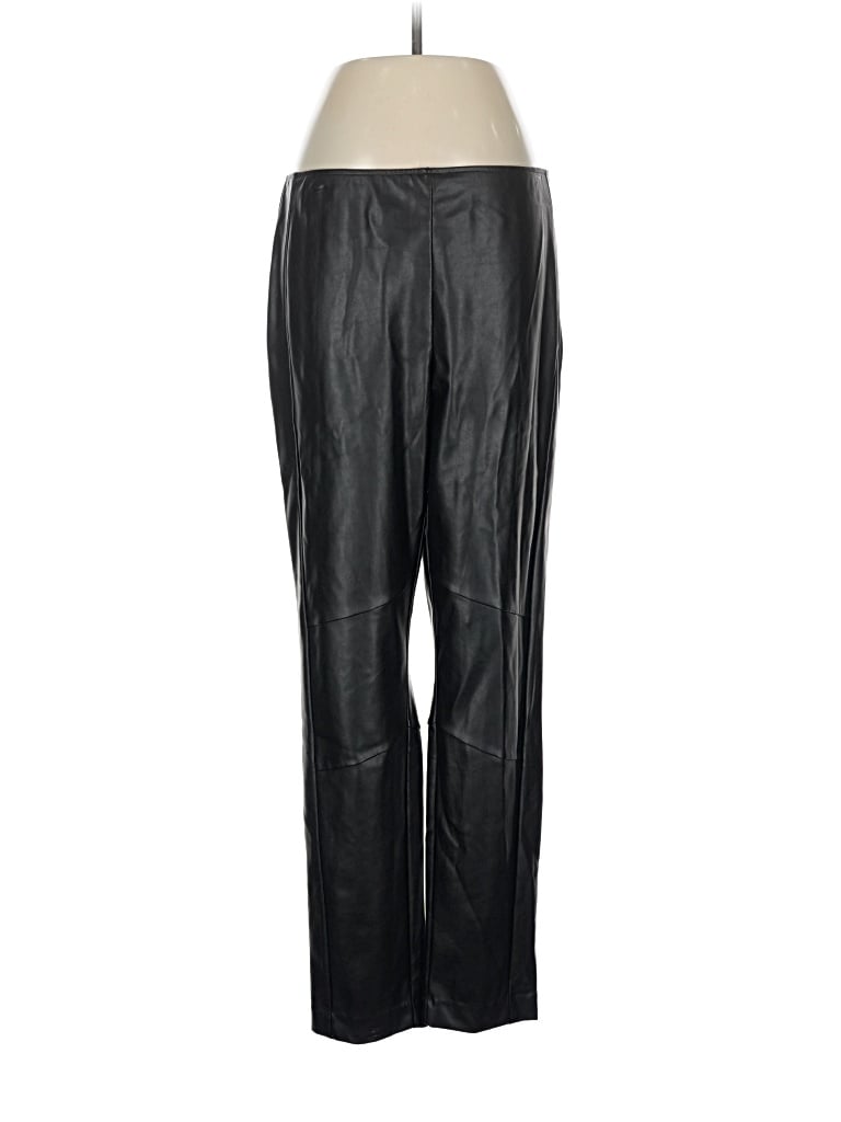 Pre-owned Black Label By Chico's Faux Leather Pants In Black