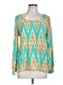 Peaches 'n Cream 100% Polyester Teal Long Sleeve Blouse Size L - photo 1