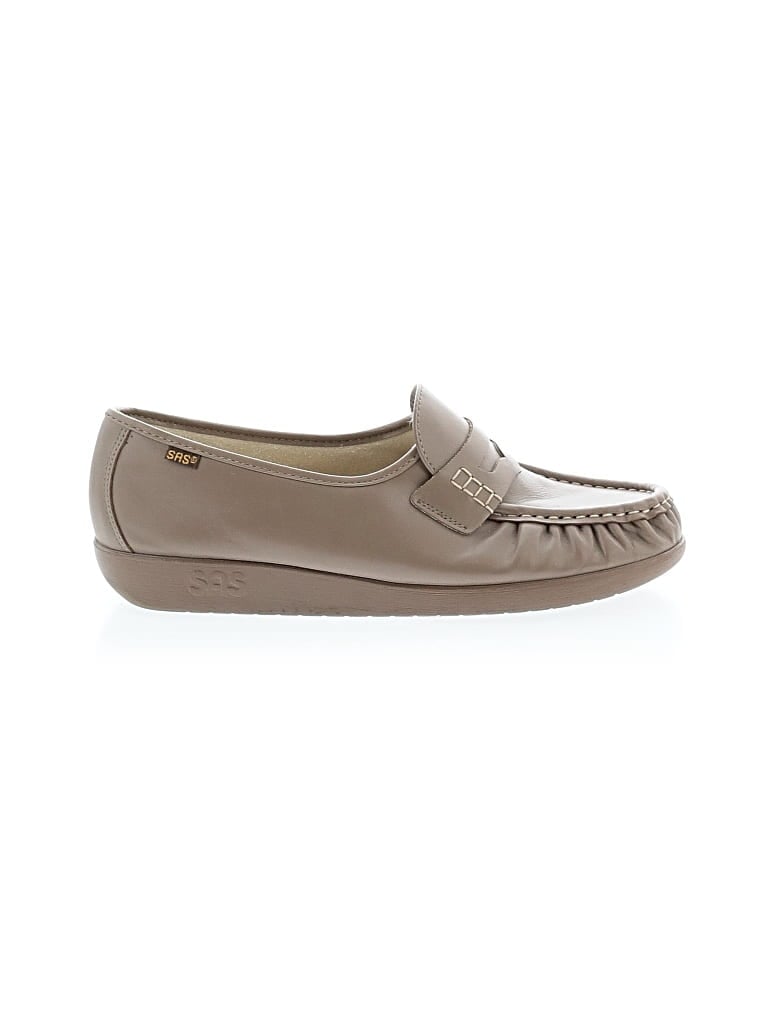 Pre-owned Sas Flats In Brown