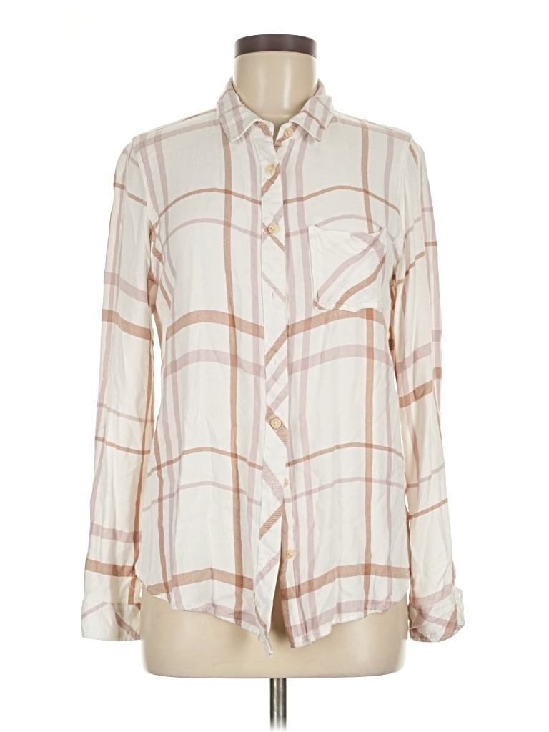 Pre-owned Altar'd State Long Sleeve Blouse In White