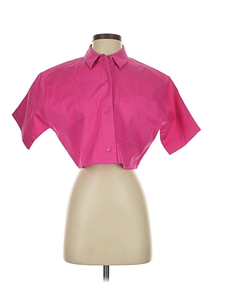 Pre-owned Dkny Short Sleeve Button Down Shirt In Pink