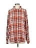 Maurices Plaid Orange Long Sleeve Button-Down Shirt Size M - photo 1