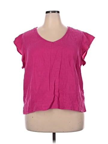 Three Dots Short Sleeve Top (view 1)