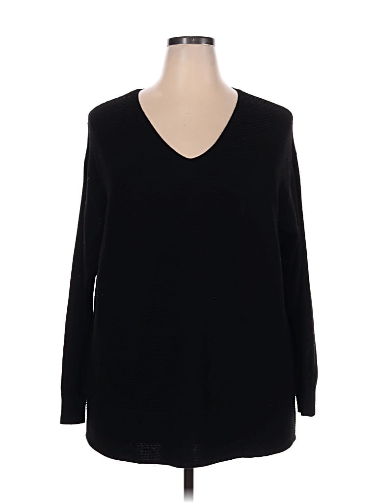 Pre-owned Ella Moss Pullover Sweater In Black