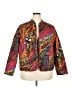 Chico's 100% Polyester Print Orange Jacket Size XXL (4) - photo 1