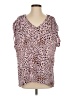 CAbi 100% Polyester Animal Print Pink Short Sleeve Blouse Size XS - photo 1