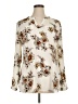 Maurices 100% Polyester Floral Ivory Long Sleeve Blouse Size XL - photo 1