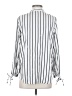 Legoe. Heritage 100% Viscose Stripes Silver Ivory Long Sleeve Blouse Size Sm (0) - photo 2