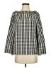 Lafayette 148 New York Checkered-gingham Black 3/4 Sleeve Blouse Size S - photo 1