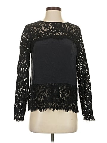 Intermix Long Sleeve Silk Top (view 1)