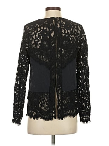 Intermix Long Sleeve Silk Top (view 2)
