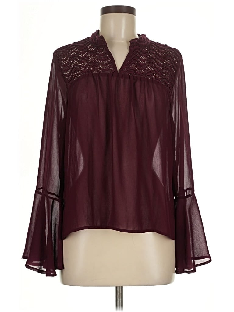 Pre-owned On The Road ... 3/4 Sleeve Blouse In Burgundy