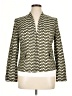 Evan Picone 100% Cotton Chevron-herringbone Green Blazer Size 14 - photo 1