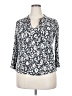 Monday Fun 100% Rayon Animal Print Silver 3/4 Sleeve Blouse Size XXL - photo 1