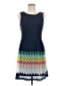 R&K 100% Polyester Chevron-herringbone Blue Casual Dress Size 8 - photo 1