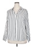 Worthington 100% Polyester Stripes White Long Sleeve Blouse Size XXL - photo 1