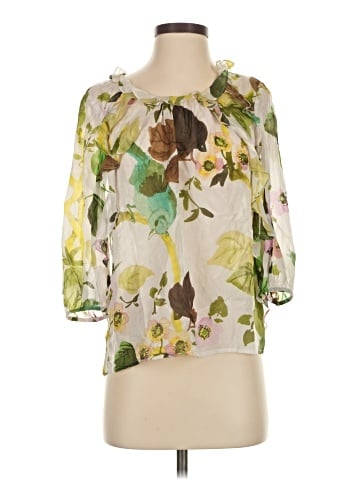 Leifsdottir 3/4 Sleeve Silk Top (view 1)