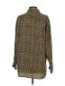 Go Silk 100% Silk Print Gold Long Sleeve Silk Top Size 1 - photo 2