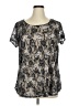 Adiva Black Short Sleeve Blouse Size 1X - photo 1